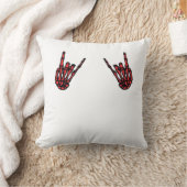 スケルトンハンド転がハート&レッドクラシック クッション (ブランケット)