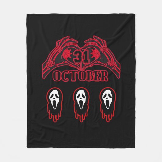 スケルトンハンド31/10クラシック フリースブランケット (正面)