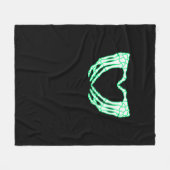 スケルトンハンド、ハート、X線ハロウィーンの衣装 フリースブランケット (正面(横))