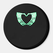 スケルトンハンド、ハート、X線ハロウィーンの衣装 マグネット (正面)