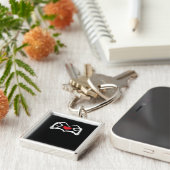 スケルトンハートと手おもしろい キーホルダー (側面)