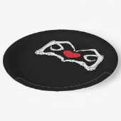 スケルトンハートと手おもしろい ペーパープレート (アングル)