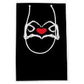 スケルトンハートと手おもしろい ミディアムペーパーバッグ (正面)