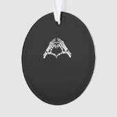 スケルトンハートと手のサイン オーナメント (正面)