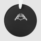 スケルトンハートと手のサイン オーナメント (正面)