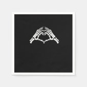 スケルトンハートと手のサイン スタンダードカクテルナプキン (正面)