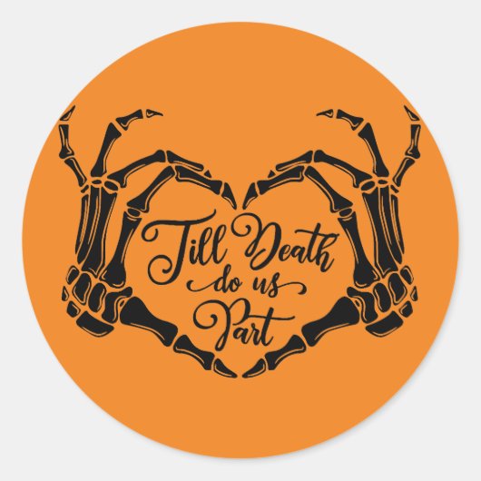 スケルトンハートティルデスステッカー ラウンドシール (正面)