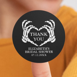 スケルトンハートティルデスブライダルシャワーサンキュー ラウンドシール