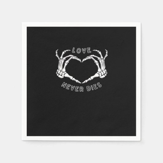 スケルトンハートハンおもしろいズ&クラシック スタンダードカクテルナプキン (正面)