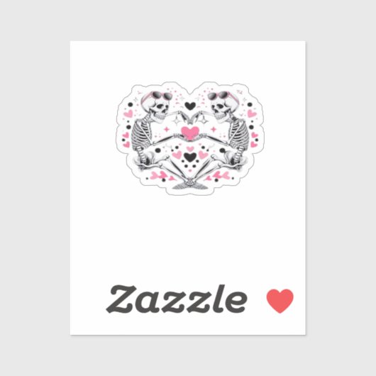 スケルトンハートハンズクラシックウイルス シール (シート)