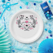 スケルトンハートハンズクラシックウイルス ペーパープレート (パーティー)