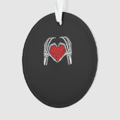 スケルトンハートハンズサインバレンタインデーかわいいヘア オーナメント (正面)
