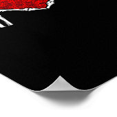 スケルトンハートハンズサインバレンタインデーかわいいヘア ポスター (角)