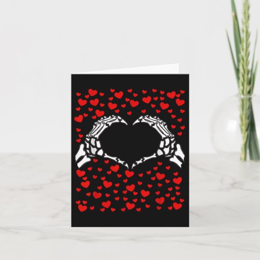 スケルトンハートハンズボーンズValentines Day For Mens カード (正面)