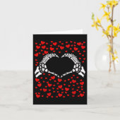 スケルトンハートハンズボーンズValentines Day For Mens カード (黄色い花)
