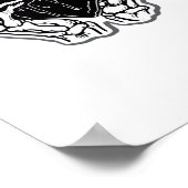 スケルトンハートハンドおもしろい ポスター (角)