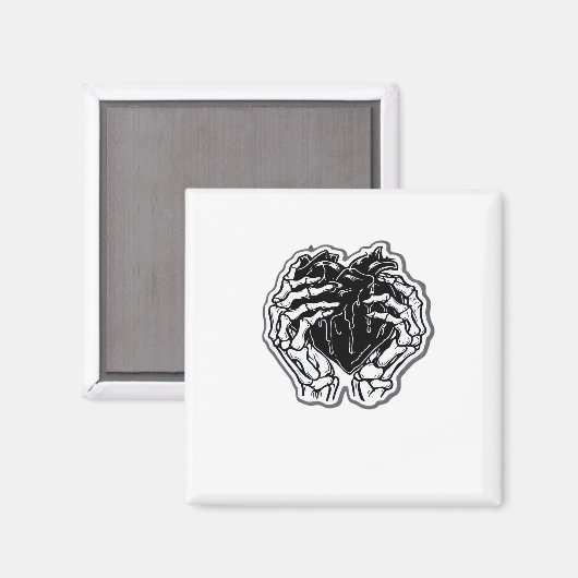 スケルトンハートハンドおもしろい マグネット (正面/裏面)