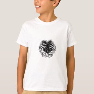 スケルトンハートハンドおもしろい Tシャツ