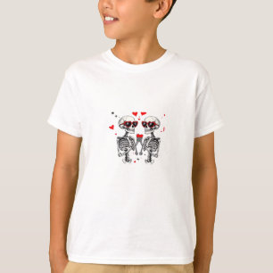 スケルトンハートハンドのトレンドモダンな美意識 Tシャツ