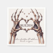 スケルトンハートハンドウェディング スタンダードカクテルナプキン (正面)