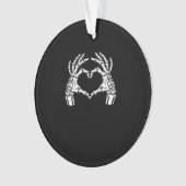 スケルトンハートハンドサインハロウィーン衣装ウイルス オーナメント (正面)