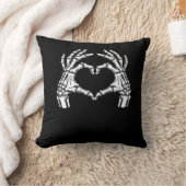 スケルトンハートハンドサインハロウィーン衣装ウイルス クッション (ブランケット)