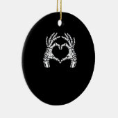 スケルトンハートハンドサインハロウィーン衣装ウイルス セラミックオーナメント (右)