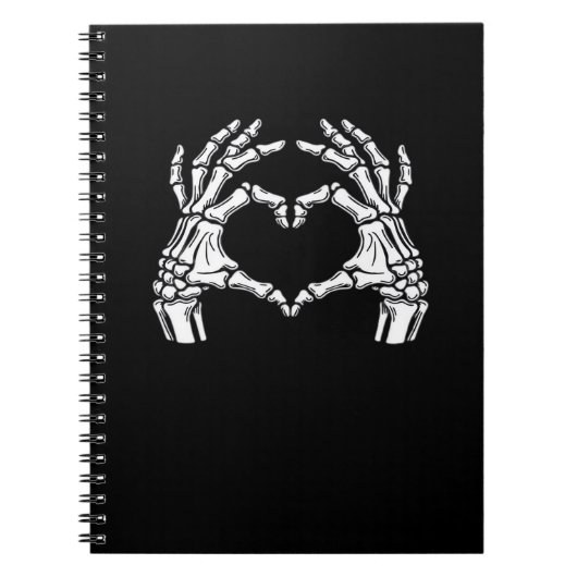 スケルトンハートハンドサインハロウィーン衣装ウイルス ノートブック (正面)