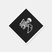 スケルトンハートハンドサインハロウィーン衣装トレンディ スタンダードカクテルナプキン (角)