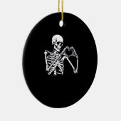 スケルトンハートハンドサインハロウィーン衣装トレンディ セラミックオーナメント (右)