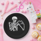 スケルトンハートハンドサインハロウィーン衣装トレンディ ペーパープレート (パーティー)