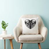 スケルトンハートハンドサインハロウィーン衣装レトロ クッション (椅子)