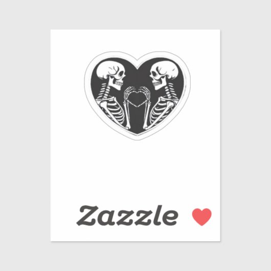 スケルトンハートハンドサインハロウィーン衣装レトロ シール (シート)