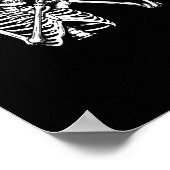 スケルトンハートハンドサインハロウィーン衣装レトロ ポスター (角)