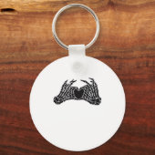 スケルトンハートハンド – クラシック キーホルダー (正面)
