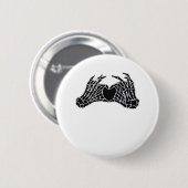 スケルトンハートハンド – クラシック 缶バッジ (正面&裏面)