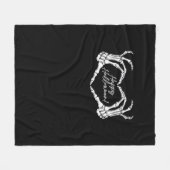 スケルトンハートハンド、ハッピーハローウィンスケルトン、Ha フリースブランケット (正面(横))