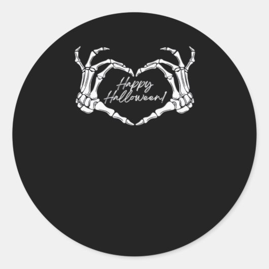 スケルトンハートハンド、ハッピーハローウィンスケルトン、Ha ラウンドシール (正面)