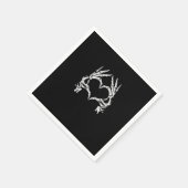 スケルトンハートハンド – ハロウィーン – スケルトンハンド スタンダードカクテルナプキン (角)