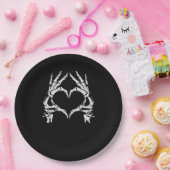 スケルトンハートハンド – ハロウィーン – スケルトンハンド ペーパープレート (パーティー)