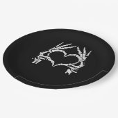 スケルトンハートハンド – ハロウィーン – スケルトンハンド ペーパープレート (アングル)