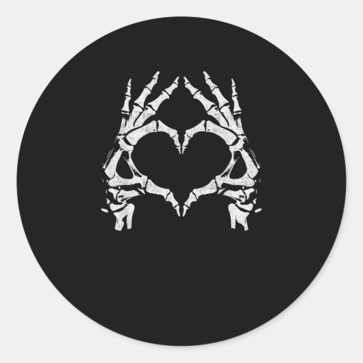 スケルトンハートハンド – ハロウィーン – スケルトンハンド ラウンドシール (正面)