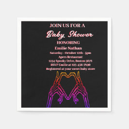 スケルトンハートベビーシャワー スタンダードカクテルナプキン