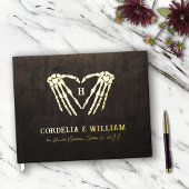 スケルトンハートモノグラムゴシックハロウィン結婚ズ ゲストブック