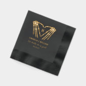 スケルトンハートモノグラムゴシックハロウィン結婚ズ 箔ナプキン (左)