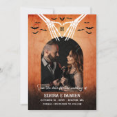 スケルトンハートモノグラムゴシック写真Save the Date セーブザデート (正面)