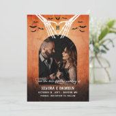 スケルトンハートモノグラムゴシック写真Save the Date セーブザデート (スタンド正面)