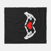 スケルトンハート及びハンドミーム フリースブランケット (正面(横))