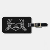 スケルトンハート手パーソナライズされた荷物タグ ラゲッジタグ (正面横)