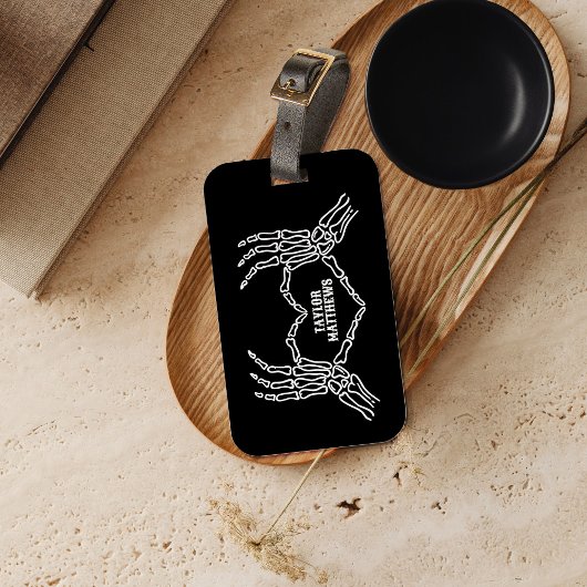 スケルトンハート手パーソナライズされた荷物タグ ラゲッジタグ